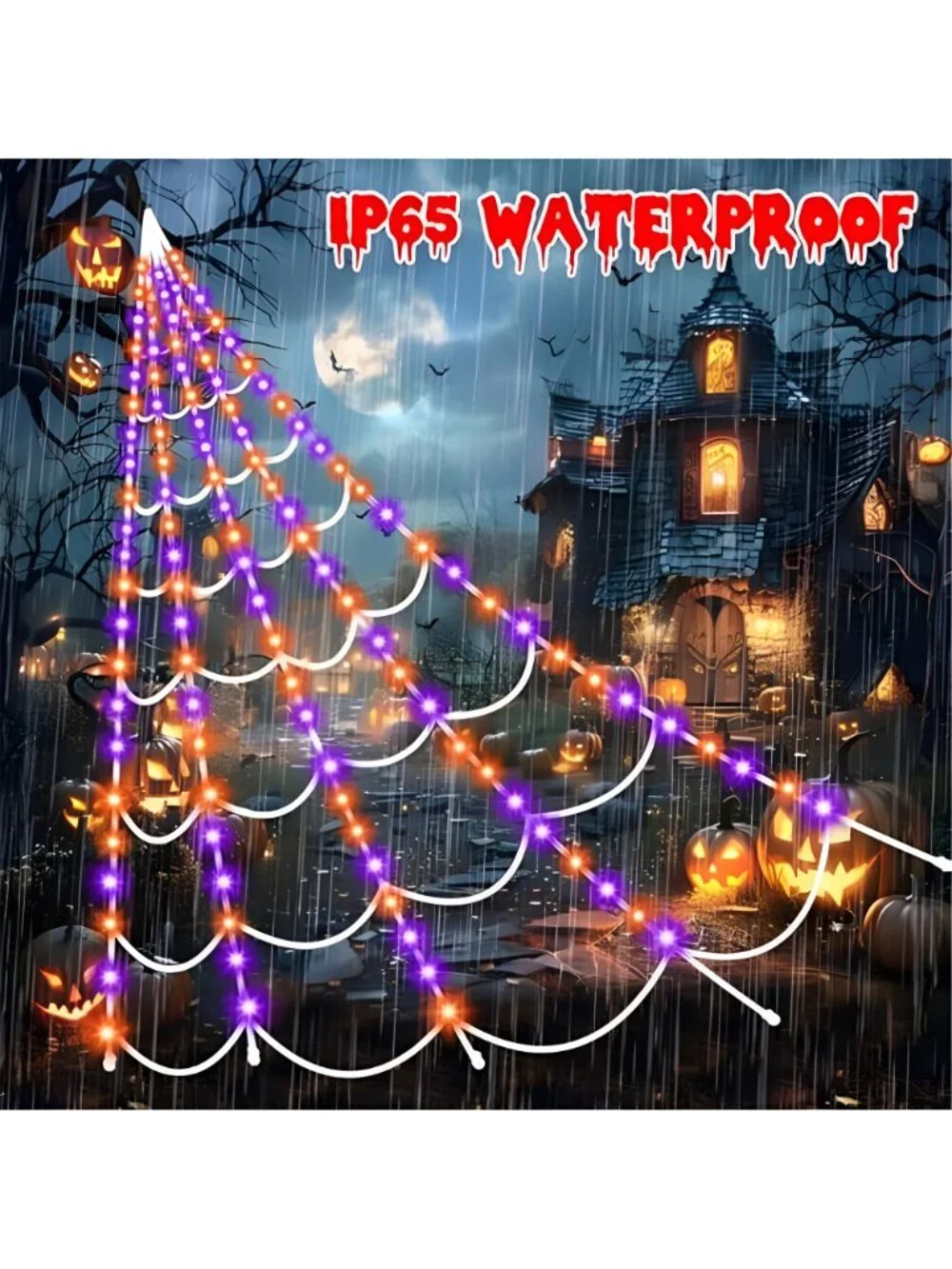 Halloween Decorations Outdoor Spider Web: Giant Light Up Spider Web Decor